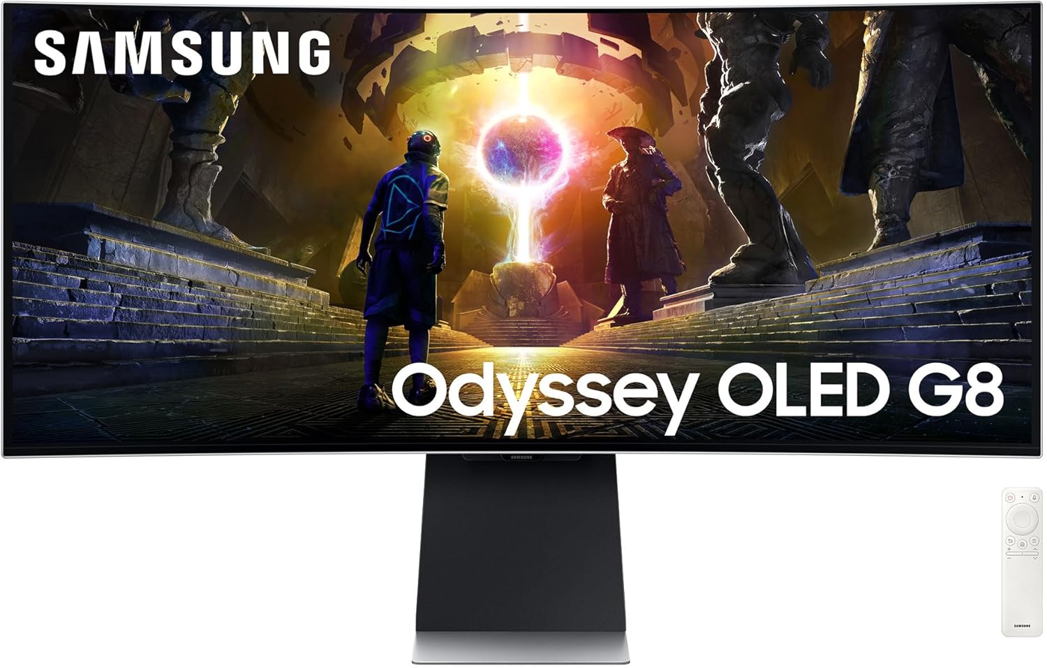 Monitor Samsung Odyssey OLED G8 de 34 pulgadas con diseño ultra-delgado.
